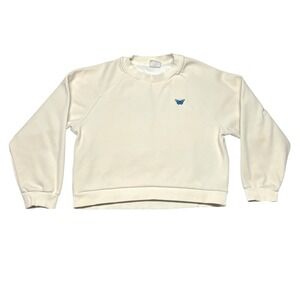 Aritzia Sunday Best Crewneck Sweatshirt Women's M Ivory Butterfly Embroidery GUC